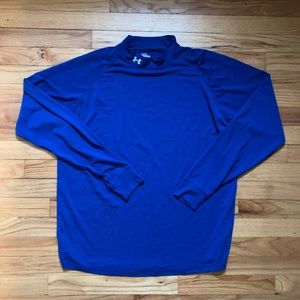 Under Armour Size Medium Long Sleeve Royal Blue‎ Loose Fit Logo on Collar